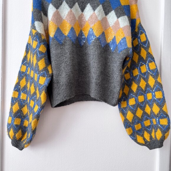 Zara Glittery Diamond Argyle Sweater - Picture 10 of 12